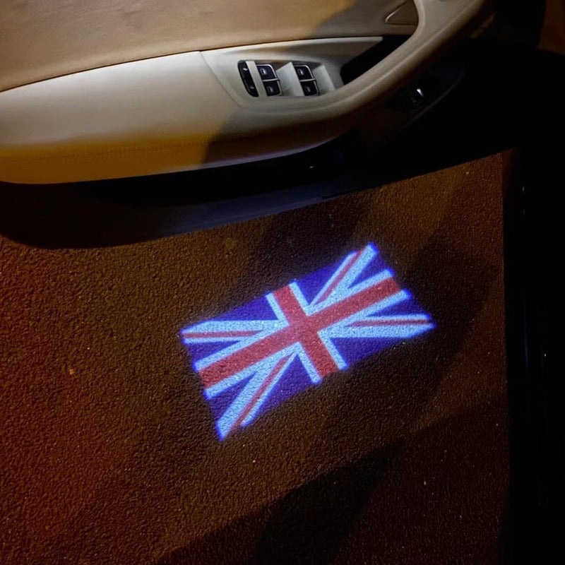 United Kingdom  National Flag  logo door lights (quantity 1 = 1 sets / 2 logo film /  Can replace of lights  other logos )