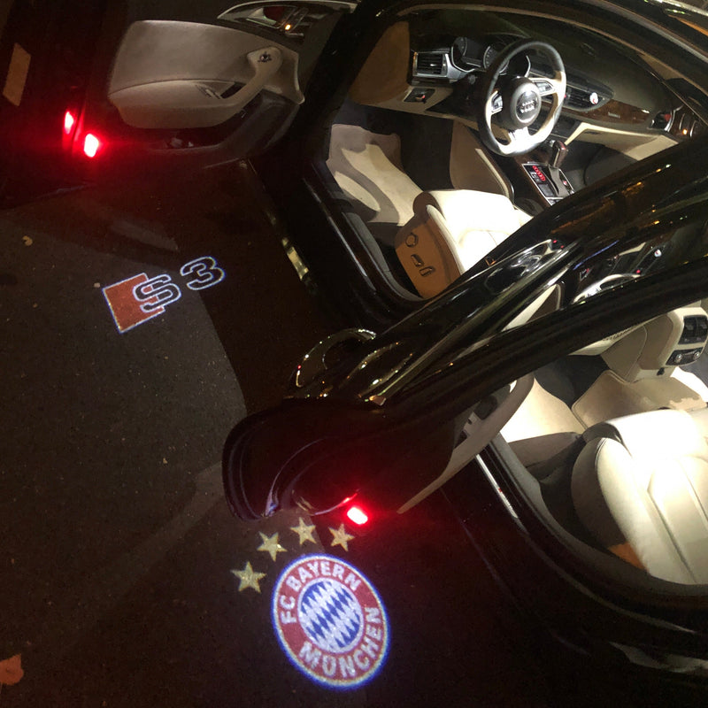 AUDI S3 LOGO PROJECTOT LIGHTS Nr.19  (quantity 1 = 2 Logo Films /2 door lights）