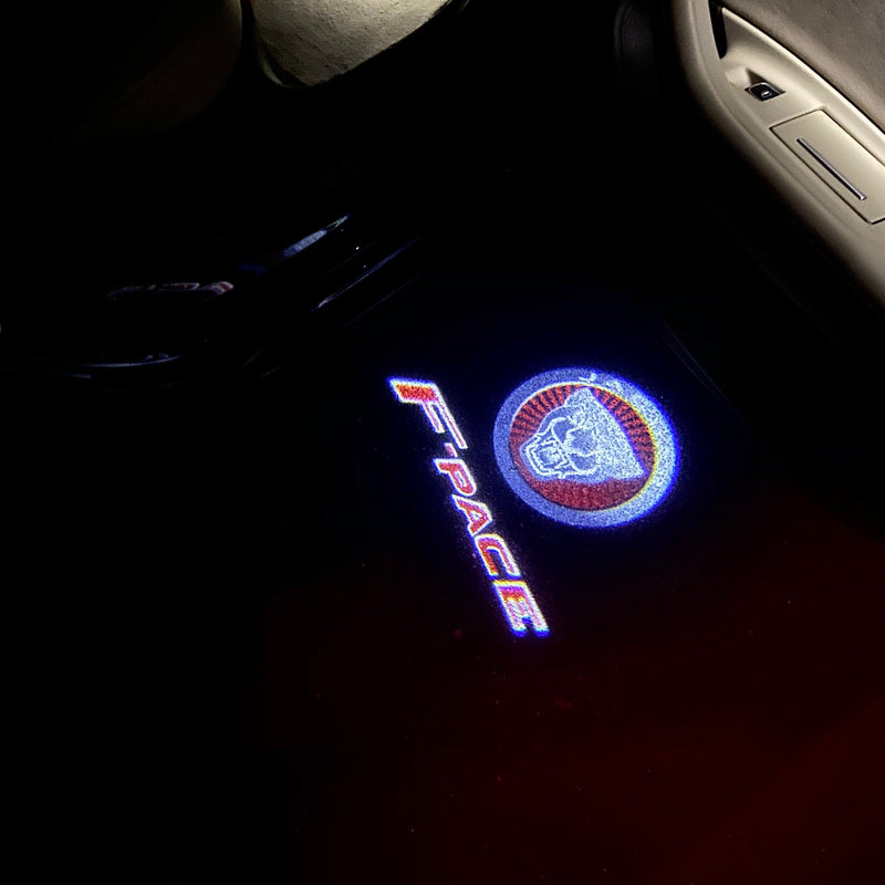 JAGUAR F PACE LOGO PROJECROTR LIGHTS Nr.132 (Menge 1 = 1 Satz/2 Türleuchten)