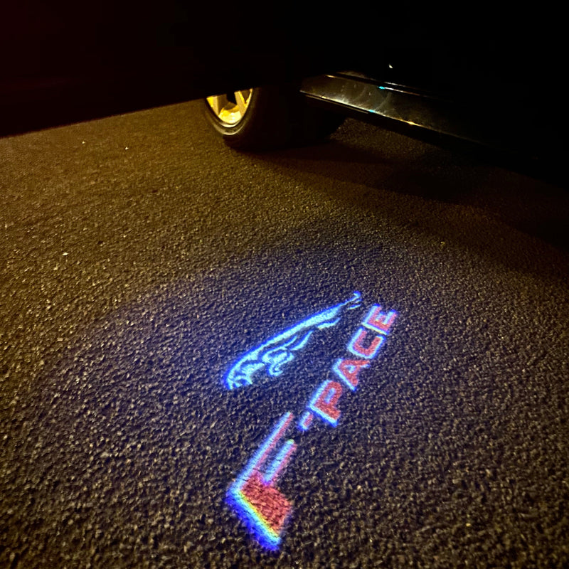 JAGUAR F PACE LOGO PROJECROTR LIGHTS Nr.128 (Menge 1 = 1 Satz/2 Türleuchten)