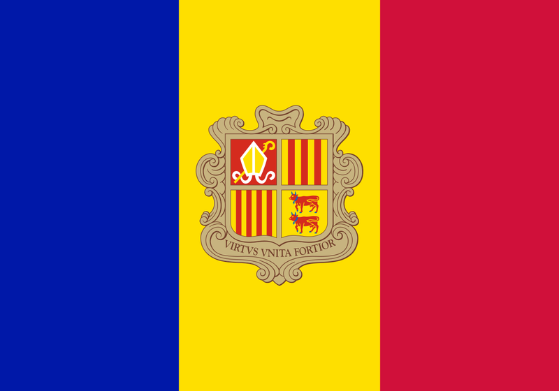 Andorra Principat d'Andorra Nationalflaggen-Logo-Türlichter (Menge 1 = 1 Satz / 2 Logo-Folie / Kann Lichter mit anderen Logos ersetzen) 