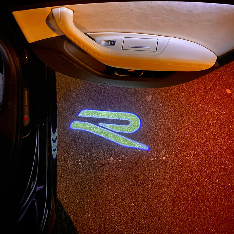 Volkswagen Luci porta R Logo Nr. 154 (quantità 1 = 2 pellicole logo / 2 luci porta)