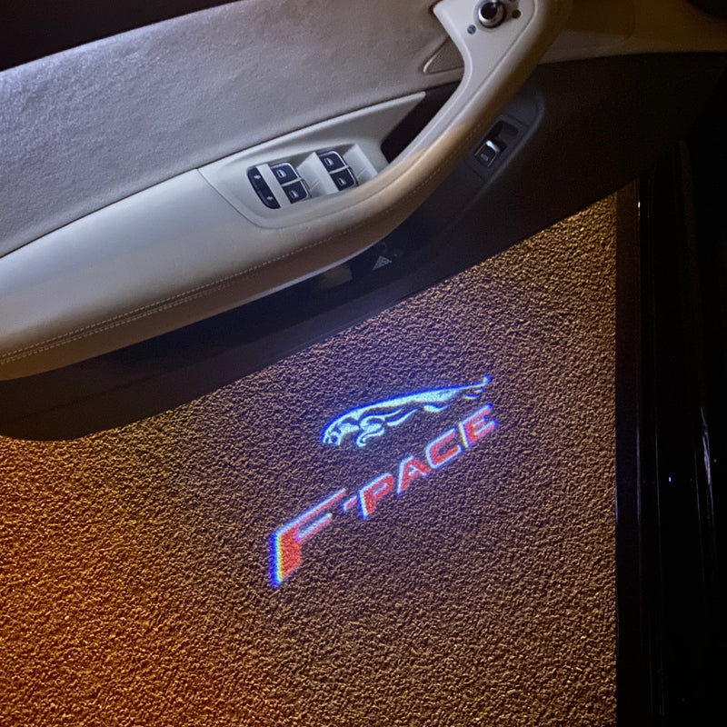 JAGUAR F PACE LOGO PROJECROTR LIGHTS Nr.128 (Menge 1 = 1 Satz/2 Türleuchten)