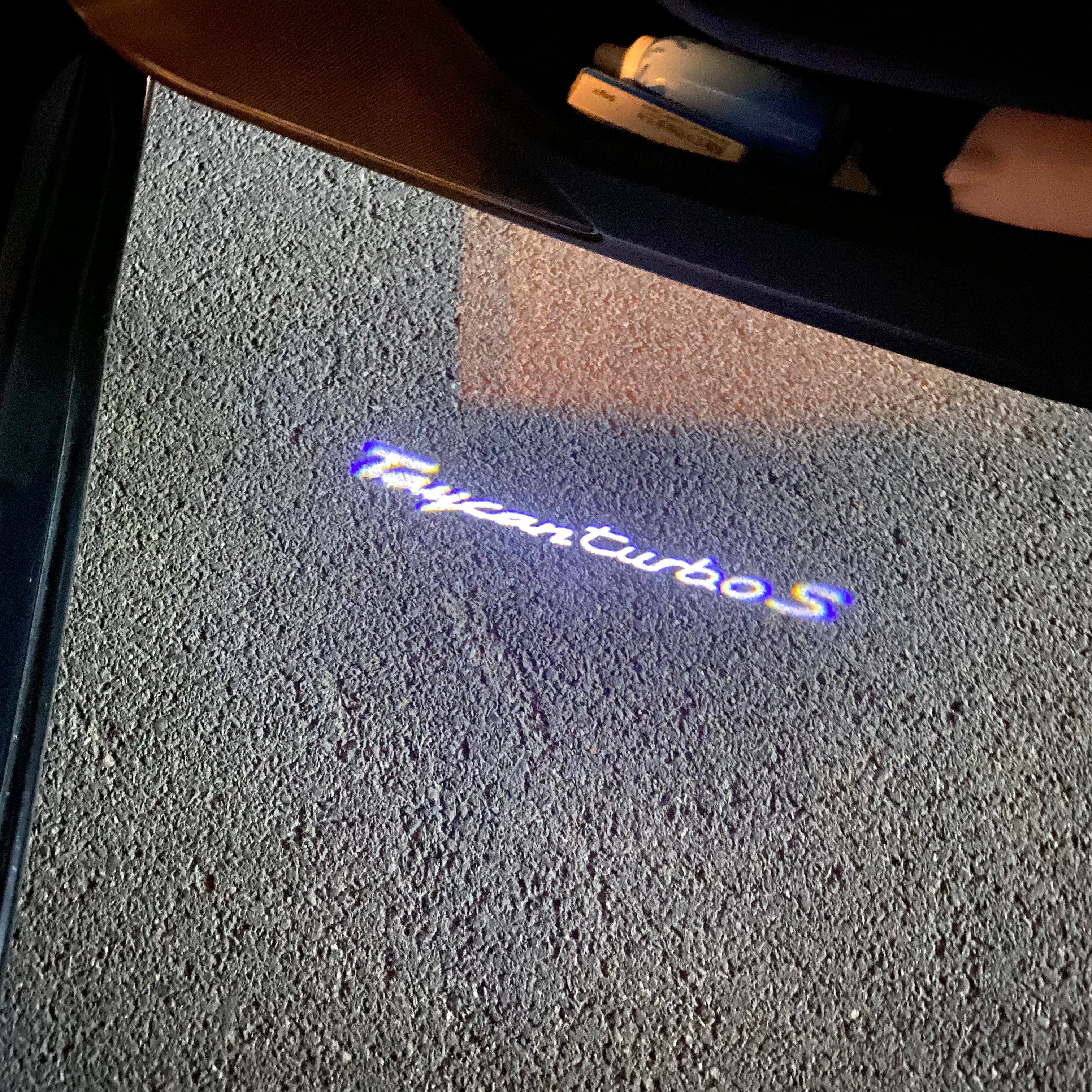 PORSCHE TAYCAN LOGO PROJECTOT LIGHTS Nr.87 (quantity  1 =  2 Logo Film /  2 door lights)