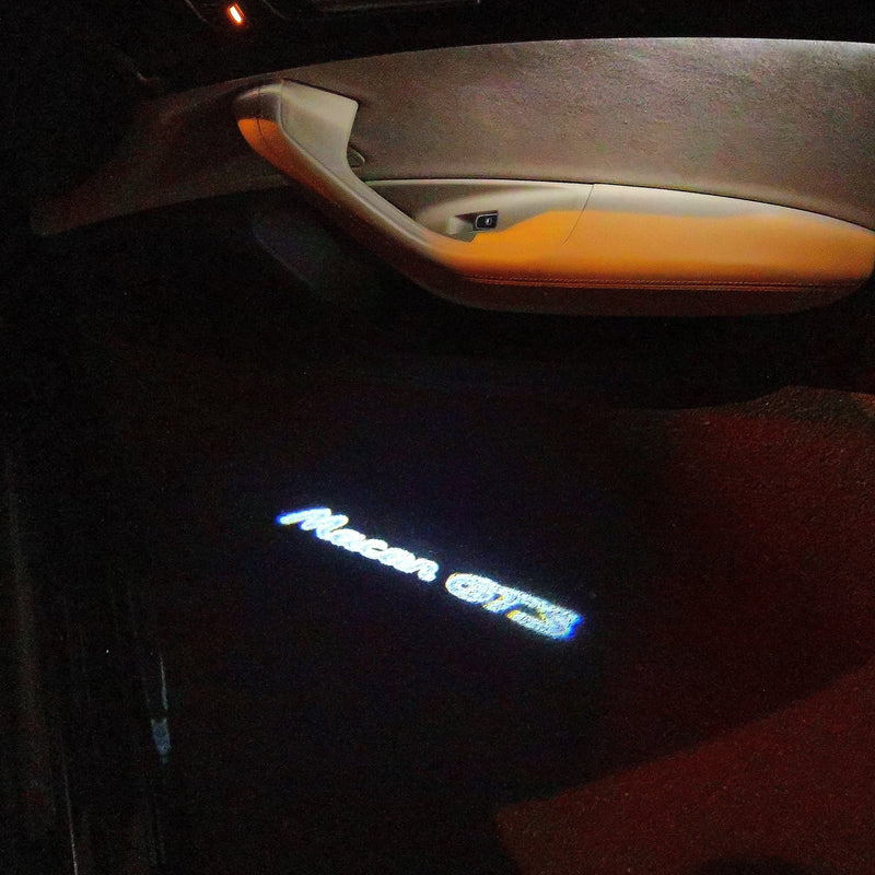 PORSCHE MACAN LOGO PROJECTOT LIGHTS Nr.8088 (quantità 1 = 2 pellicole logo / 2 luci porta) 