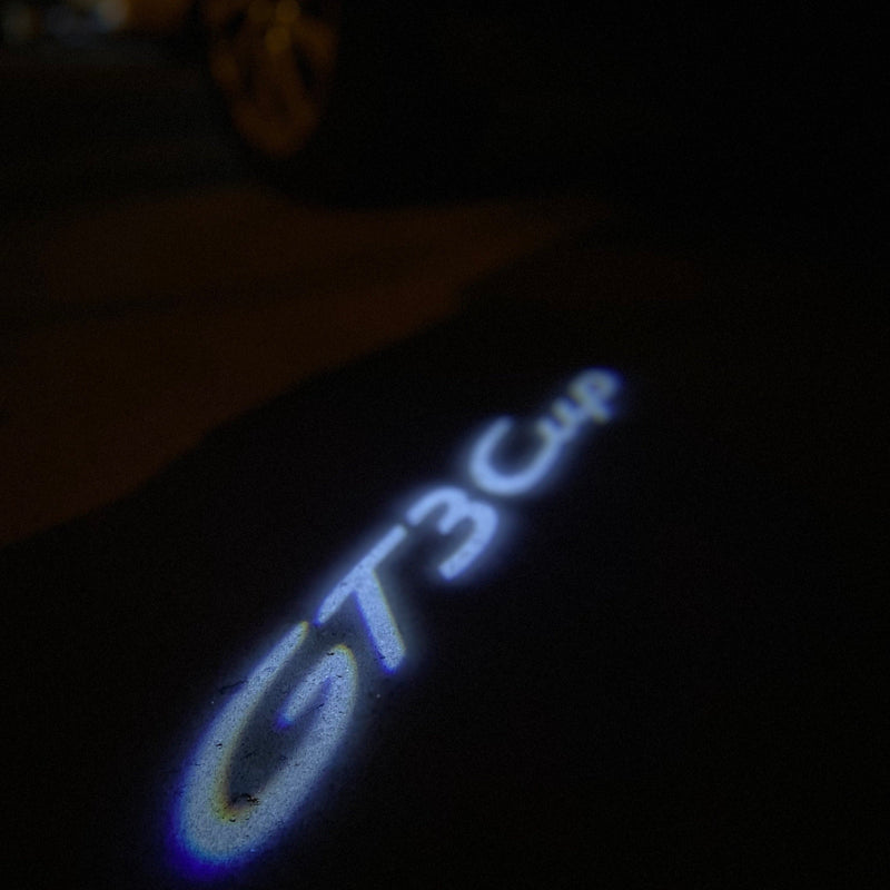 PORSCHE GT LOGO PROJECTOT LIGHTS Nr.8096 (quantità 1 = 2 pellicole logo / 2 luci porta)