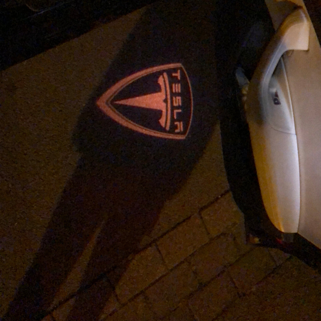 TESLA LOGO PROJECROTR LIGHTS Nr.1507 (quantity  1 =  2 Logo Film /  2 door lights)