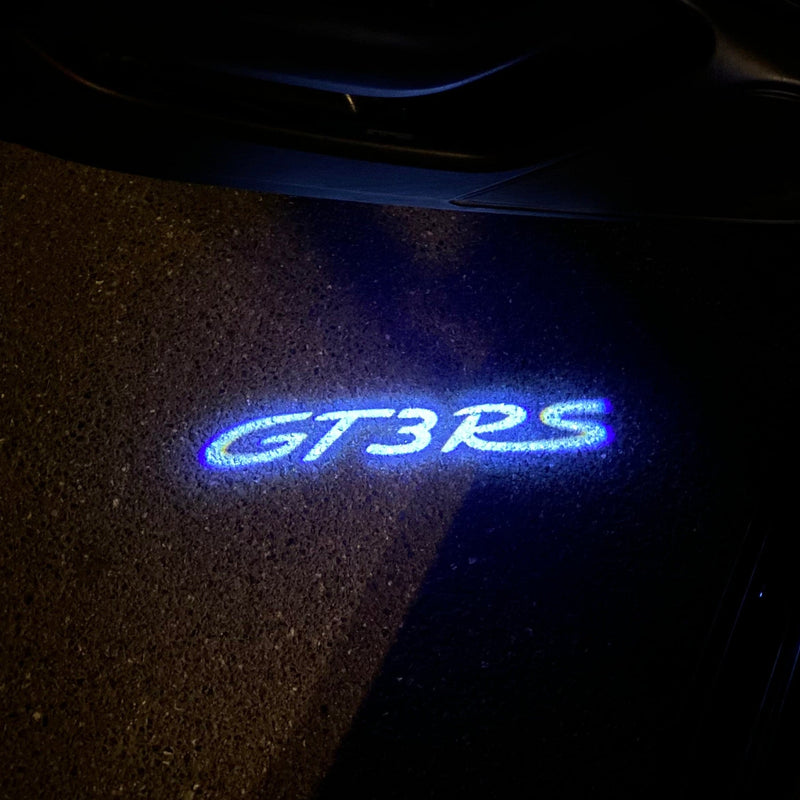 PORSCHE GT LOGO PROJECTOT LIGHTS Nr.8003 (quantità 1 = 2 pellicole logo / 2 luci porta)