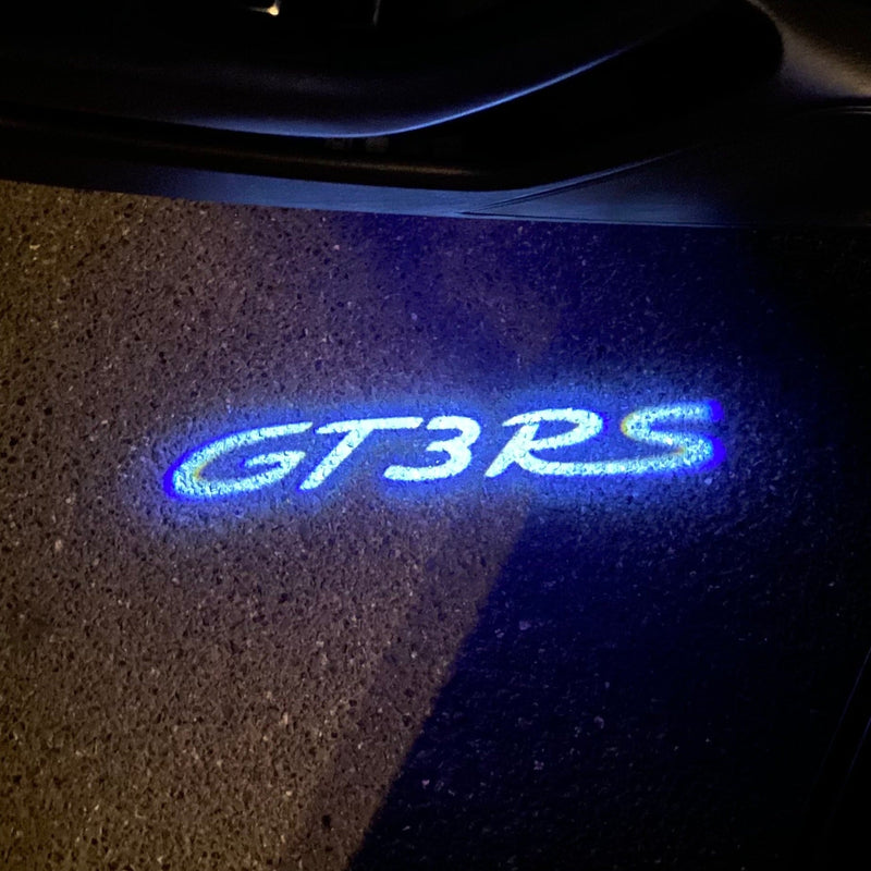 PORSCHE GT LOGO PROJECTOT LIGHTS Nr.8003 (Menge 1 = 2 Logofolie / 2 Türleuchten)