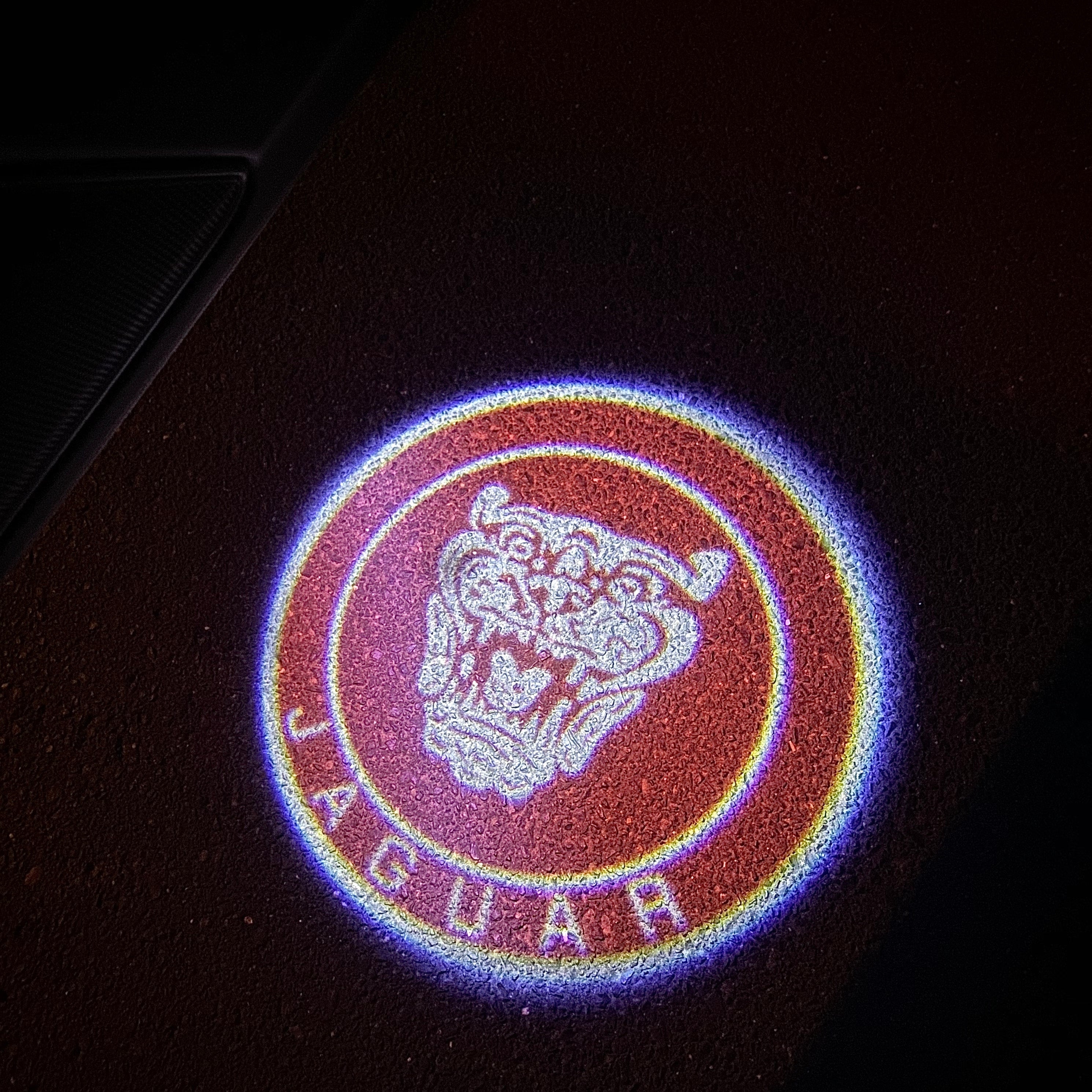JAGUAR Red Color LOGO PROJECROTR LIGHTS Nr.17 (quantity 1 = 1 sets/2 door lights)