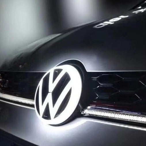 VW-Frontgrill-Logo mit LED-Anzeige, Durchmesser: 147 mm, schwarze Farbe