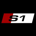 AUDI S1  LOGO PROJECTOT LIGHTS Nr.127  (quantity 1 = 2 Logo Films /2 door lights）