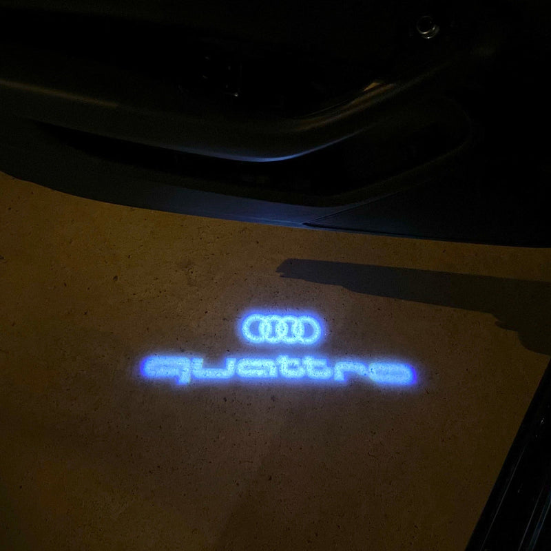 AUDI QUATTRO LOGO PROJECTOT LIGHTS Nr.955 (Menge 1 = 2 Logofolien /2 Türleuchten） 