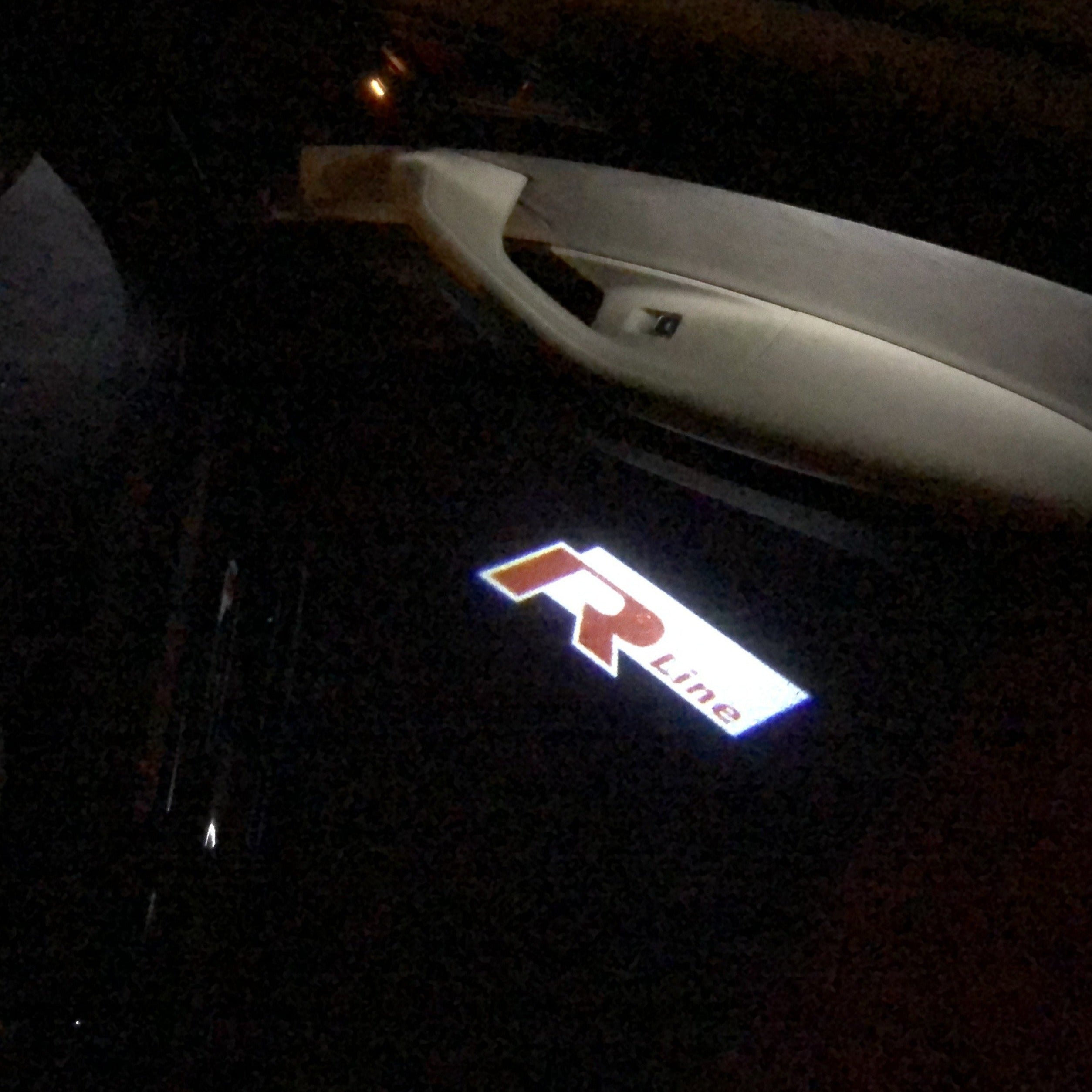 Volkswagen Door lights R LINE Logo  Nr. 35 ( quantity 1 = 2 Logo Film / 2 door lights)