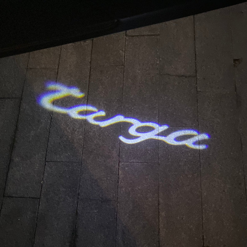 PORSCHE TARGA LOGO PROJECTOT LIGHTS Nr.68 (quantità 1 = 2 pellicole logo / 2 luci porta) 