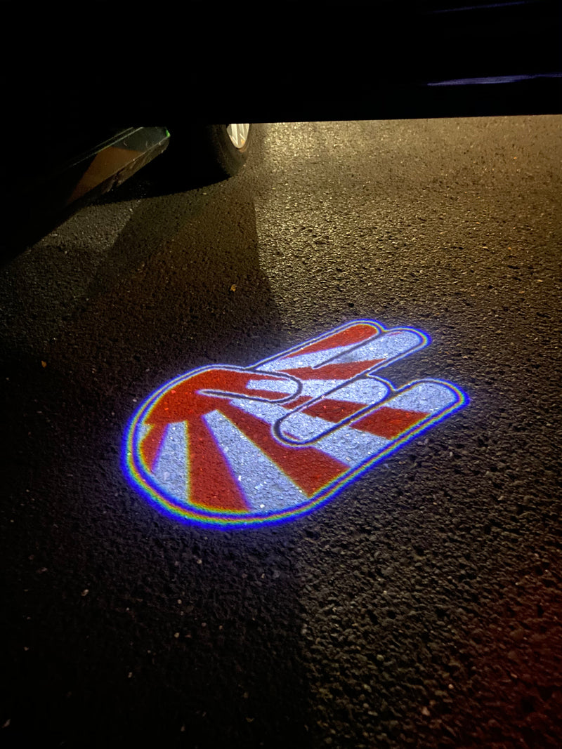 JDM LOGO PROJECTOT LIGHTS Nr.16 (quantità 1 = 1 set/2 luci per porta) 