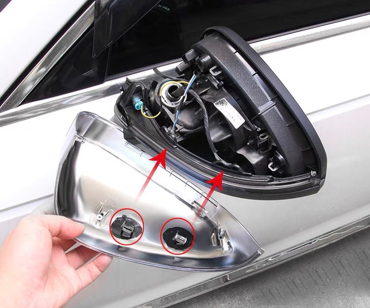 Alloggiamento del guscio del cappuccio della copertura dello specchietto retrovisore esterno della porta completamente cromato opaco per AUDI A7 / S7 / RS7