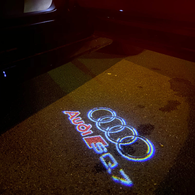 AUDI SQ7 LOGO PROJECTOT LIGHTS Nr.256 (quantità 1 = 2 pellicole logo /2 luci porta） 