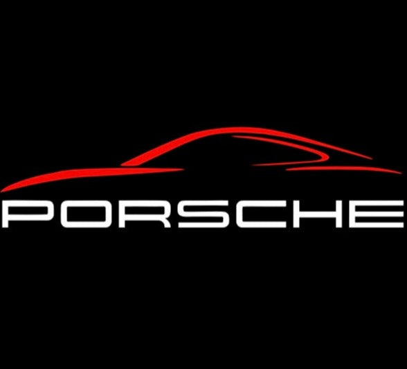 PORSCHE Original LOGO PROJECTOT LIGHTS Nr.51 (quantità 1 = 2 pellicole logo / 2 luci porta) 