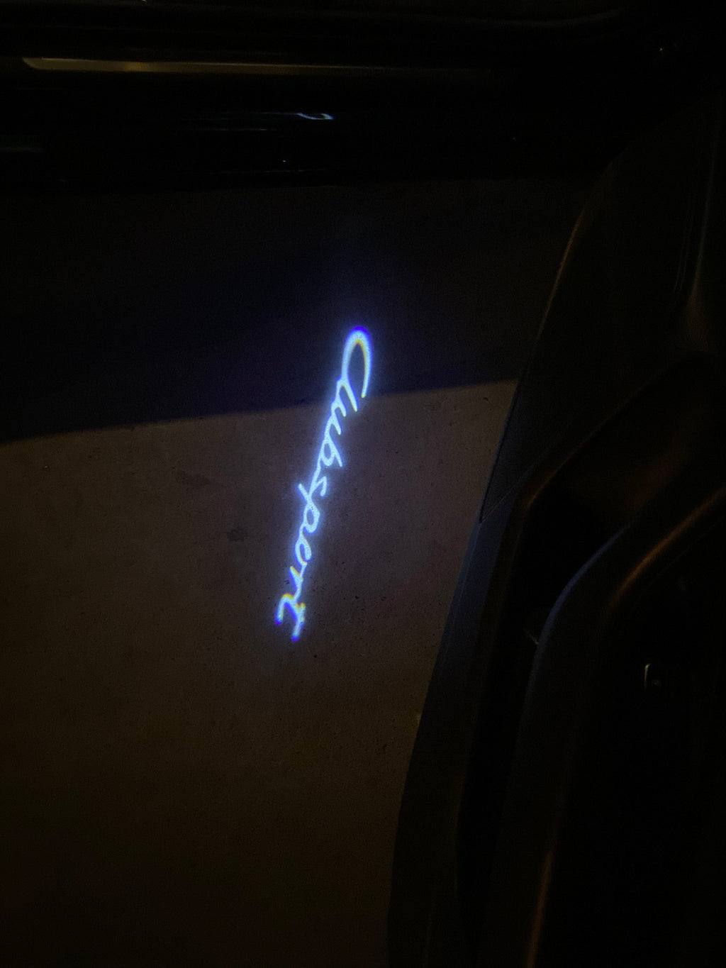 PORSCHE Club Sport  LOGO PROJECTOT LIGHTS Nr.8007 (quantity  1 =  2 Logo Film /  2 door lights)