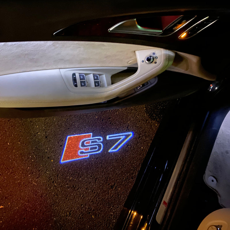 AUDI S7 LOGO PROJECTOT LIGHTS Nr.360 (quantity 1 = 2 Logo Films /2 door lights）