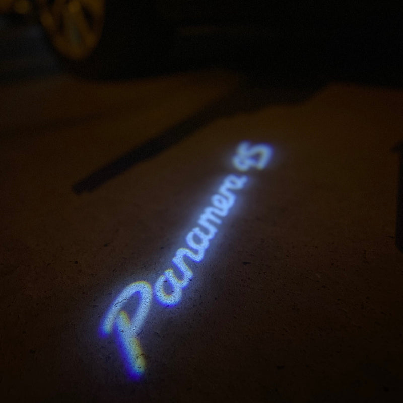 PORSCHE Panamera LOGO PROJECTOT LIGHTS Nr.8085 (Menge 1 = 2 Logofolie / 2 Türleuchten) 