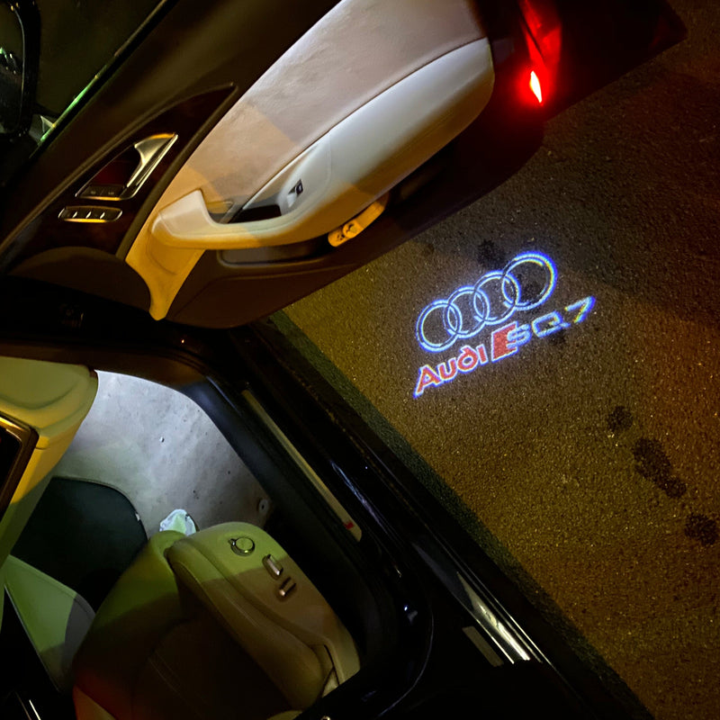 AUDI SQ7 LOGO PROJECTOT LIGHTS Nr.256 (Menge 1 = 2 Logofolien /2 Türleuchten） 