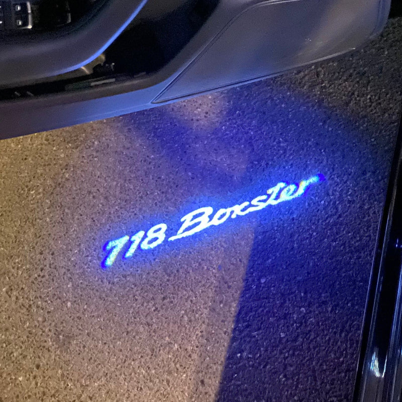 PORSCHE BOXSTER LOGO PROJECTOT LIGHTS Nr.8018 (quantità 1 = 2 pellicole logo / 2 luci porta)