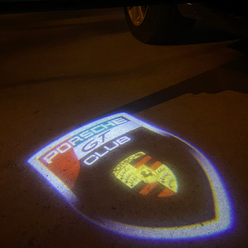 PORSCHE GT LOGO PROJECTOT LIGHTS Nr.8100 (Menge 1 = 2 Logofolie / 2 Türleuchten)