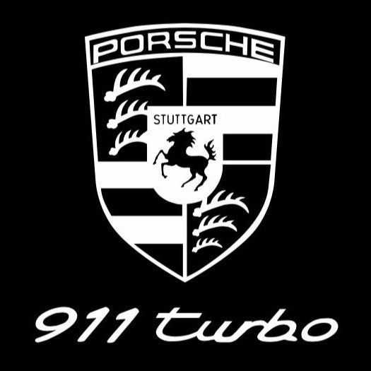 PORSCHE 911 LOGO PROJECTOT LIGHTS Nr.81 (quantità 1 = 2 pellicole logo / 2 luci porta) 