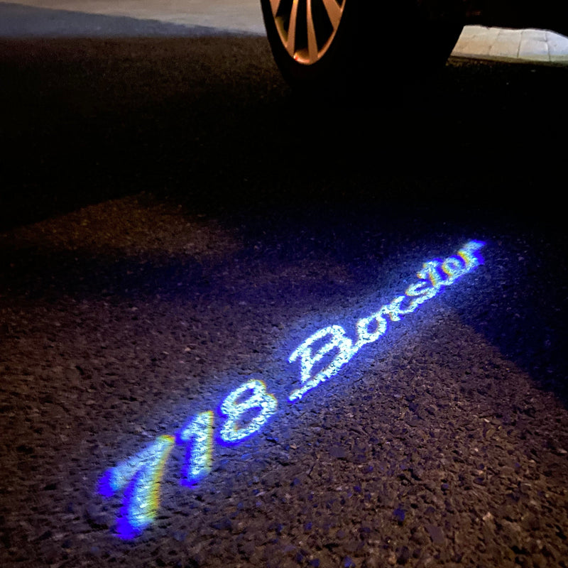 PORSCHE BOXSTER LOGO PROJECTOT LIGHTS Nr.8018 (quantità 1 = 2 pellicole logo / 2 luci porta)