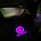 SKODA ORIGINAL LOGO PROJECTOR LIGHT Nr. 04 (quantity  1 =  2 Logo Film /  2 door lights)