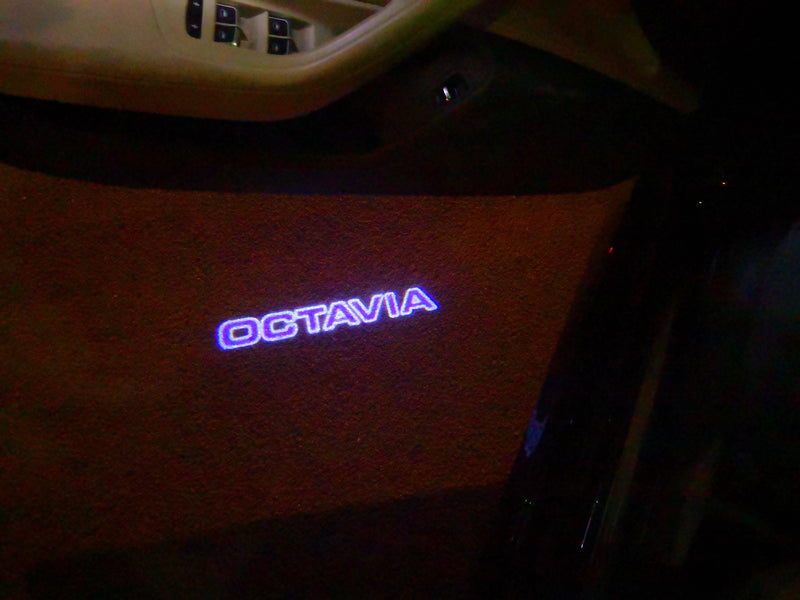 SKODA OCTAVIA LOGO PROJECTOT LIGHTS Nr.86 (quantity  1 =  2 Logo Film /  2 door lights)