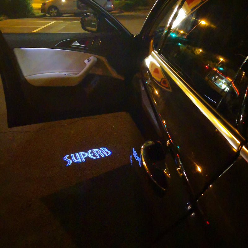 SKODA SUPERB LOGO PROJECTOT LIGHTS Nr.90 (quantity  1 =  2 Logo Film /  2 door lights)