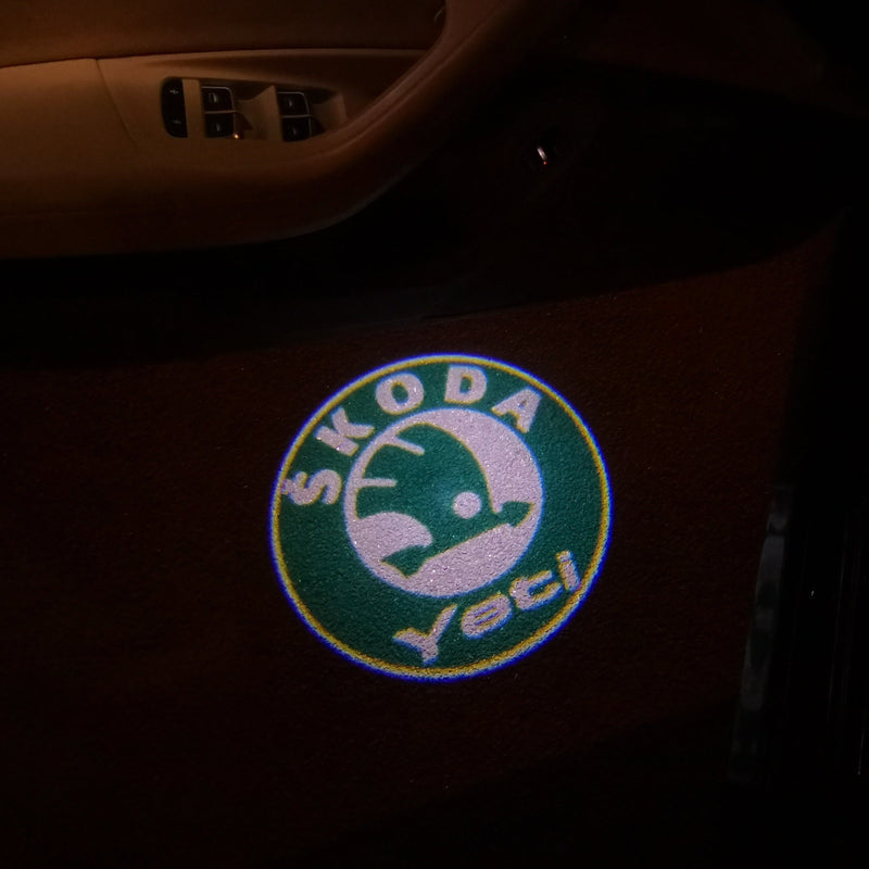 SKODA  YETI LOGO  LIGHTS Nr.109 (quantity  1 =  2 Logo Film /  2 door lights)