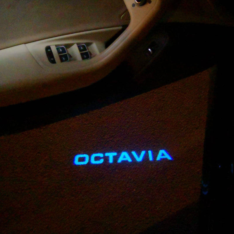 SKODA OCTAVIA LOGO PROJECTOT LIGHTS Nr.104 (quantity  1 =  2 Logo Film /  2 door lights)