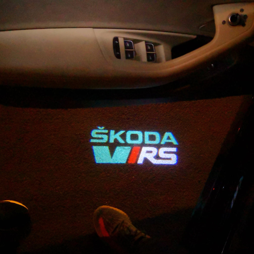 SKODA VRS LOGO PROJECTOT LIGHTS Nr.25 (quantity  1 =  2 Logo Film /  2 door lights)
