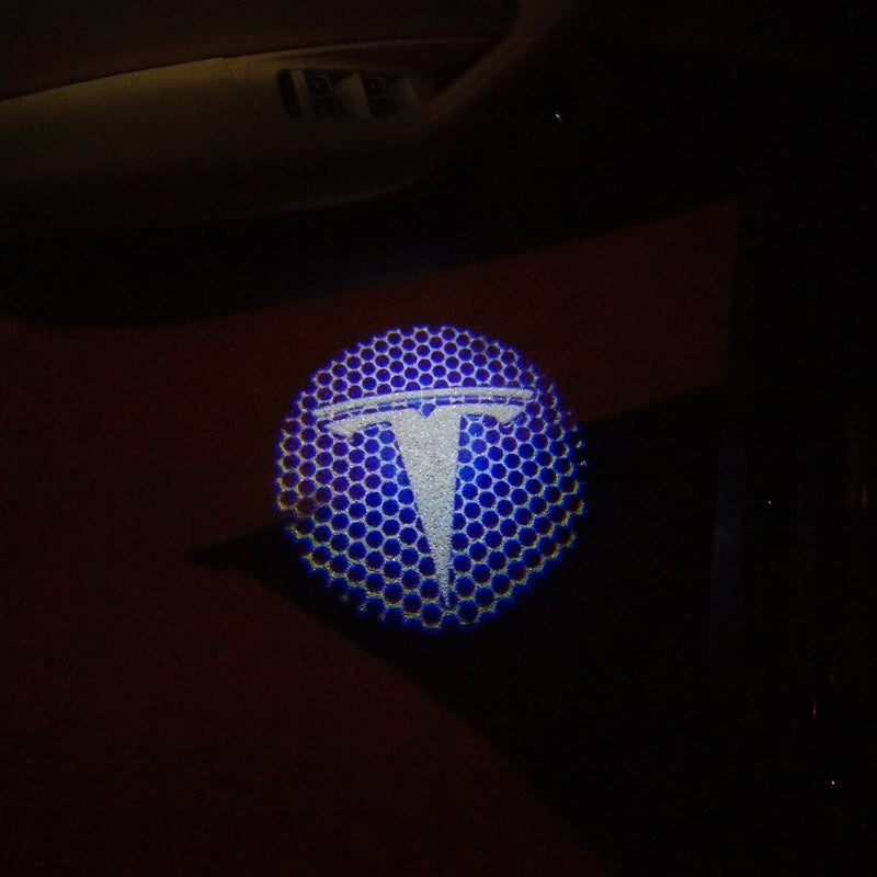 TESLA LOGO PROJECROTR LIGHTS Nr.1509 (Menge 1 = 2 Logofolie / 2 Türleuchten)