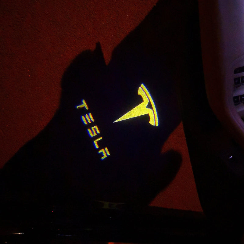 TESLA LOGO PROJECROTR LIGHTS Nr.1512 (Menge 1 = 2 Logofolie / 2 Türleuchten)