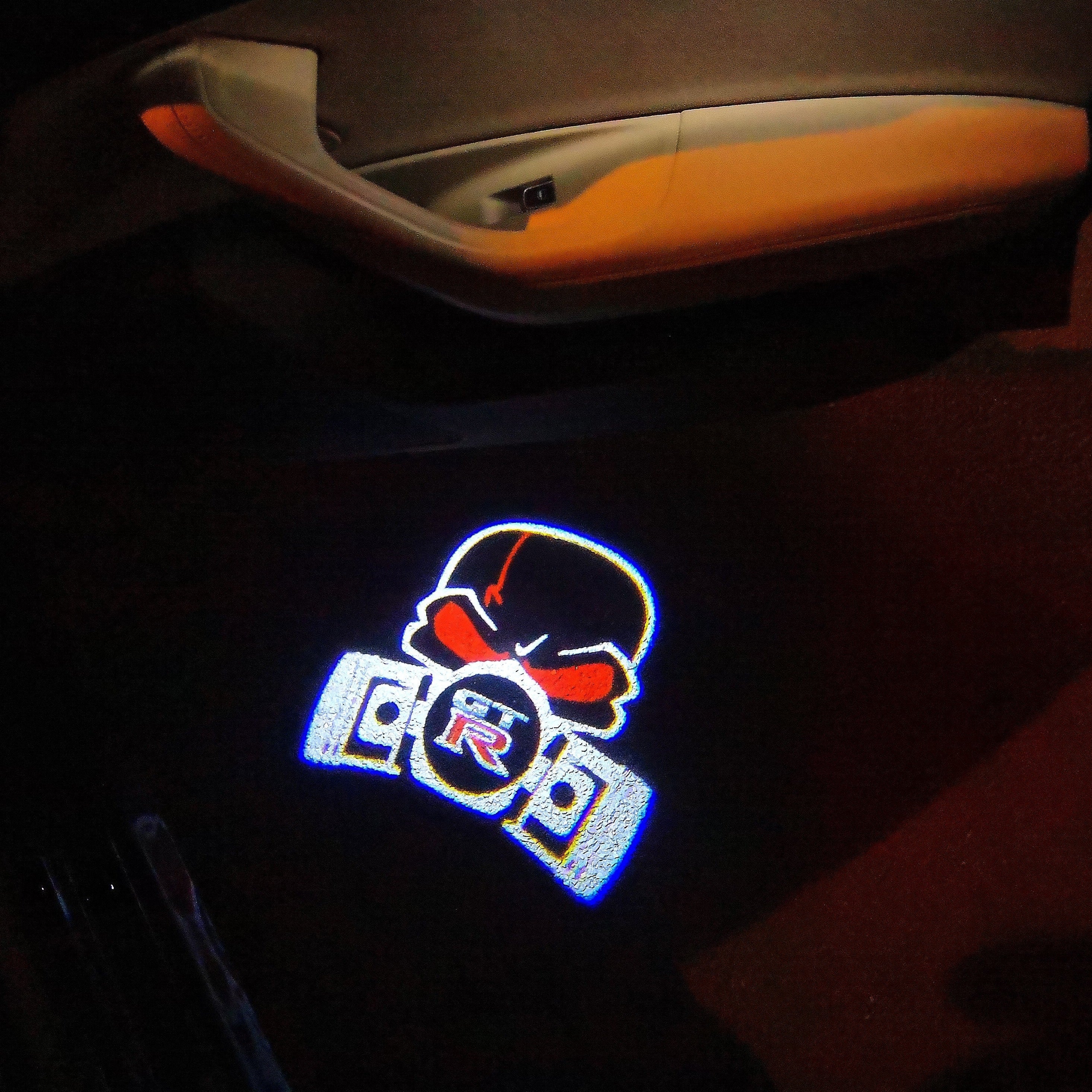 NISSAN GTR R35  MASK LOGO PROJECTOT LIGHTS Nr.02 (quantity 1 = 2 Logo Films /2 door lights）