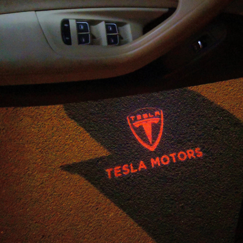 TESLA LOGO PROJECROTR LIGHTS Nr.1514 (quantity  1 =  2 Logo Film /  2 door lights)