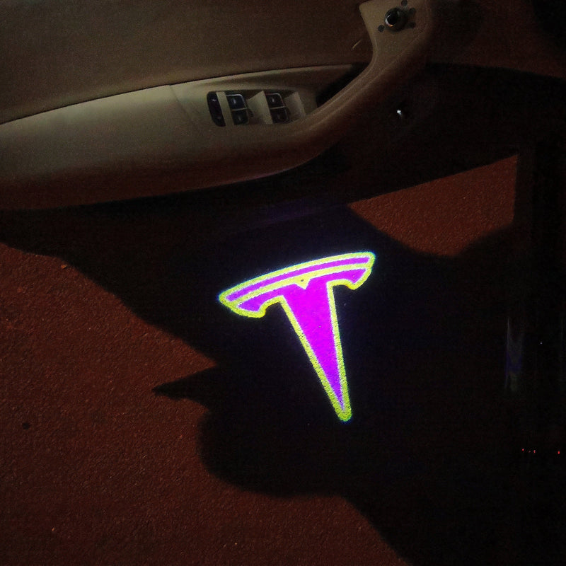 TESLA LOGO PROJECROTR LIGHTS Nr.1520 (quantity  1 =  2 Logo Film /  2 door lights)