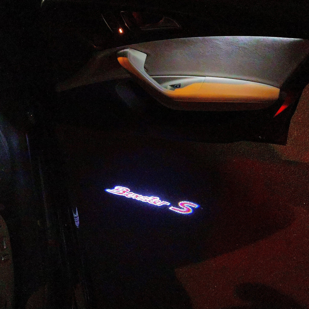 PORSCHE BOXSTER S LOGO PROJECTOT LIGHTS Nr.17 (quantity  1 =  2 Logo Film /  2 door lights)