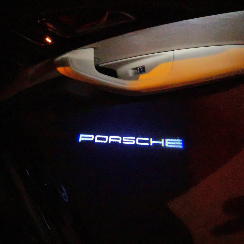 PORSCHE Original  LOGO PROJECTOT LIGHTS Nr.02 (quantity  1 =  2 Logo Film /  2 door lights)