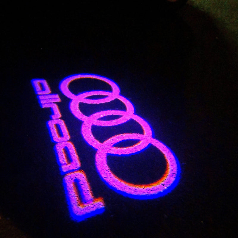 AUDI ALLROAD LOGO PROJECTOT LIGHTS Nr.153 (Menge 1 = 2 Logofolien /2 Türleuchten） 