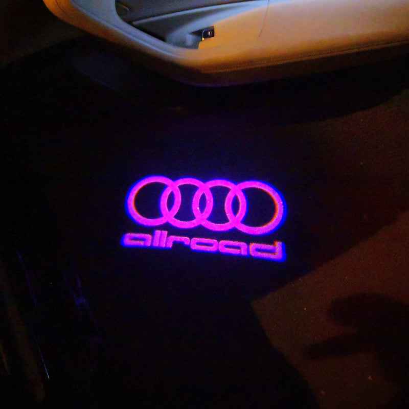 AUDI ALLROAD LOGO PROJECTOT LIGHTS Nr.153 (Menge 1 = 2 Logofolien /2 Türleuchten） 