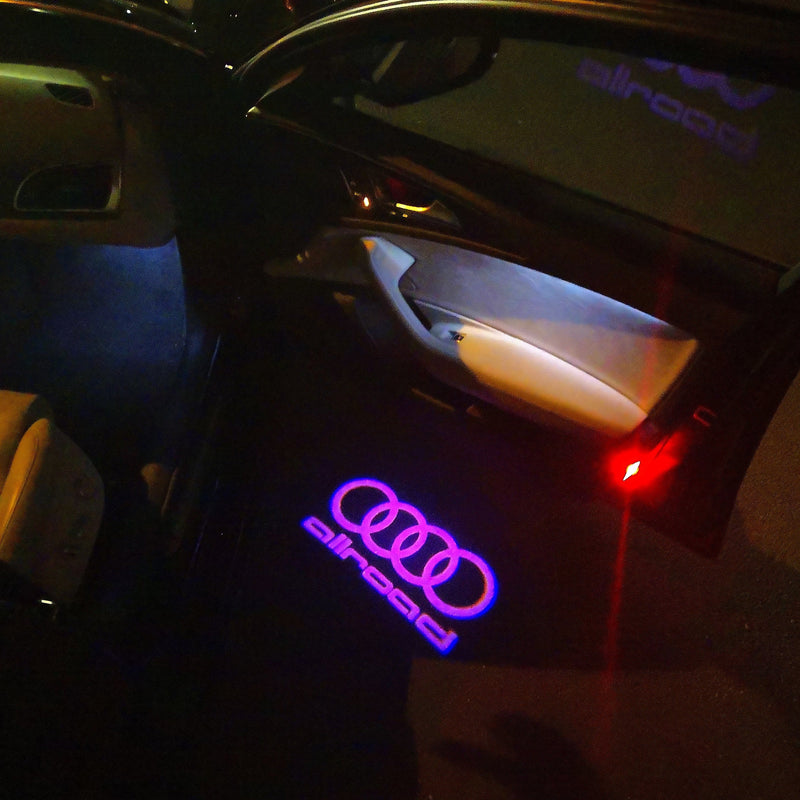 AUDI ALLROAD LOGO PROJECTOT LIGHTS Nr.153 (Menge 1 = 2 Logofolien /2 Türleuchten） 