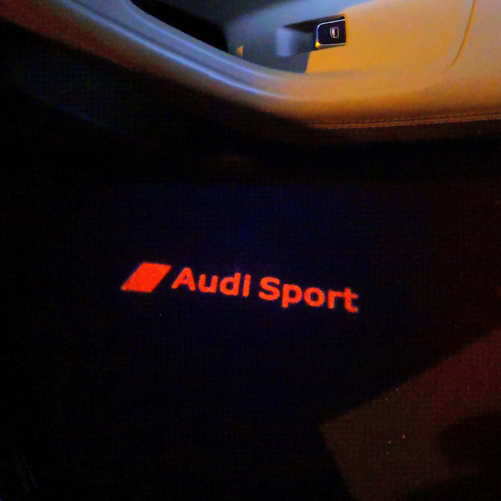 AUDI SPORT  LOGO PROJECTOT LIGHTS Nr.111  (quantity 1 = 2 Logo Films /2 door lights）