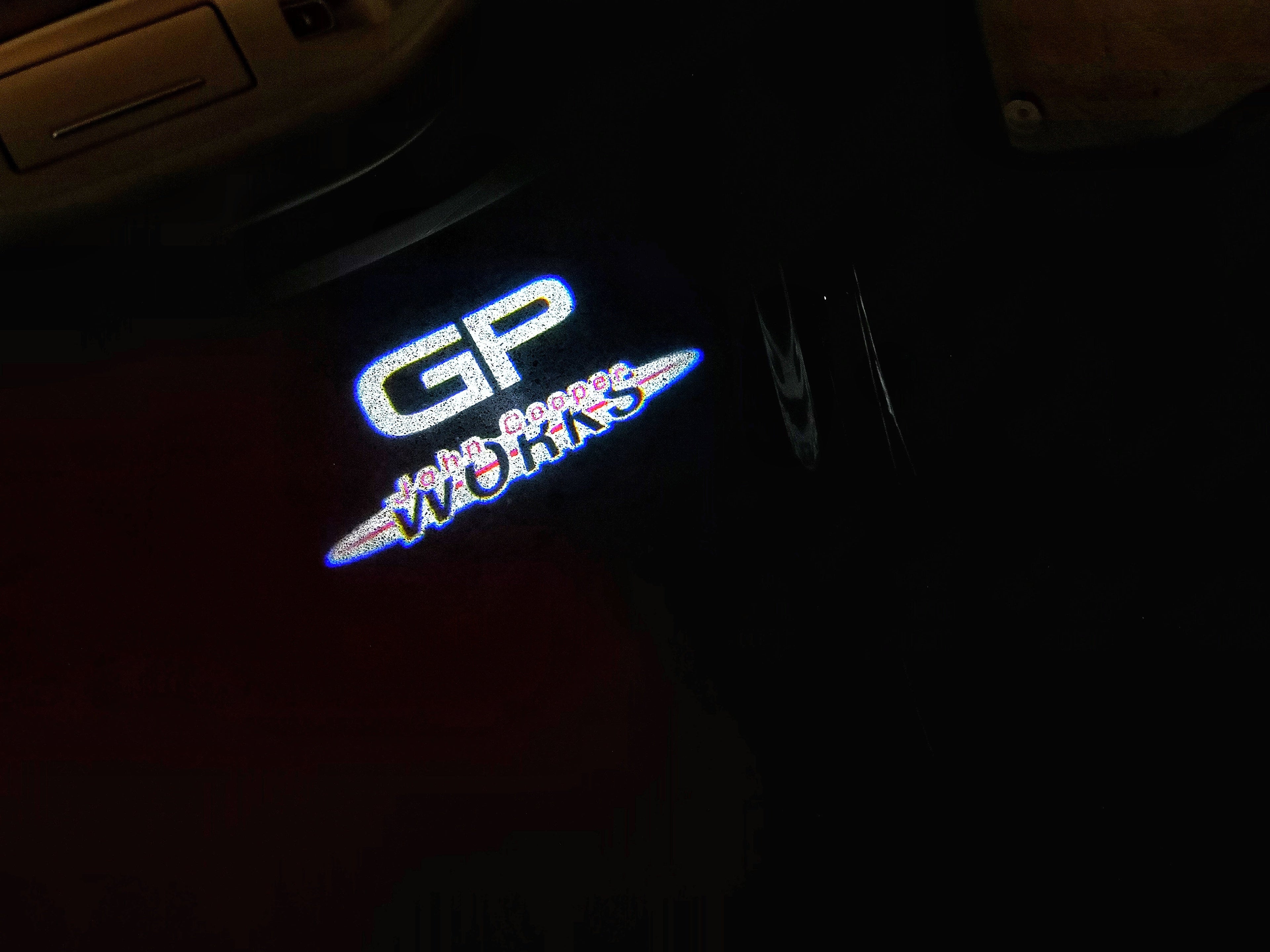 MINI GP JOHN COOPER WORKS  LOGO PROJECROTR LIGHTS Nr.159 (quantity  1 =  2 Logo Film /  2 door lights)