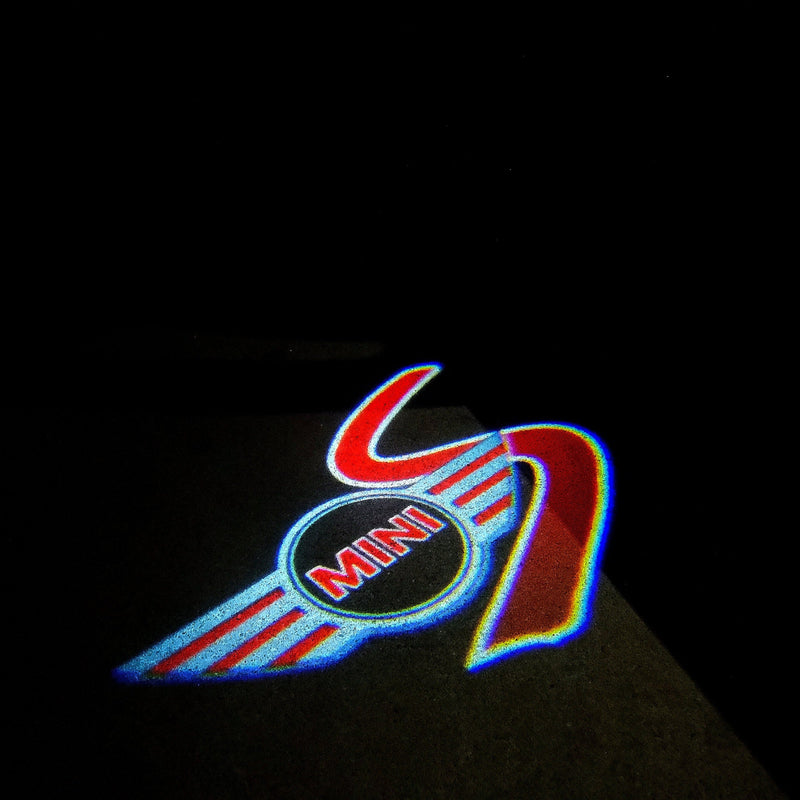 MINI S LOGO PROJECROTR LIGHTS Nr.54 (Menge 1 = 2 Logofolie / 2 Türleuchten) 